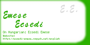 emese ecsedi business card